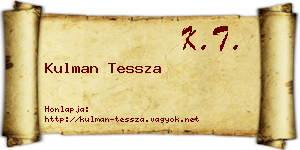 Kulman Tessza névjegykártya